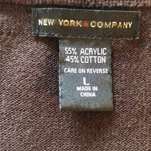 New York & Co Brown Embroidered Cardigan Size Large - Picture 4 of 8